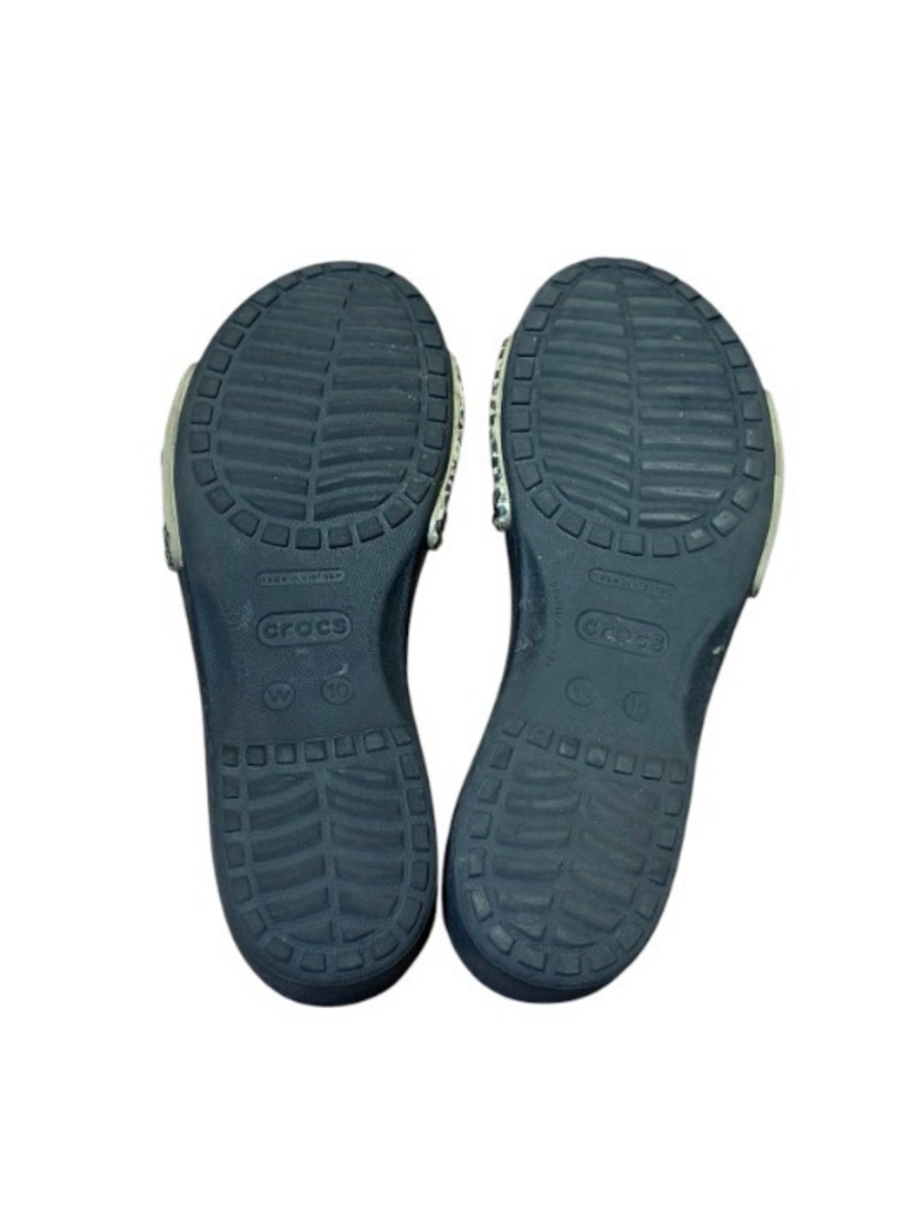 Crocs Sarah Leopard Print Slides Womens 10 Black Beige Buckle Sandals - Picture 9 of 10